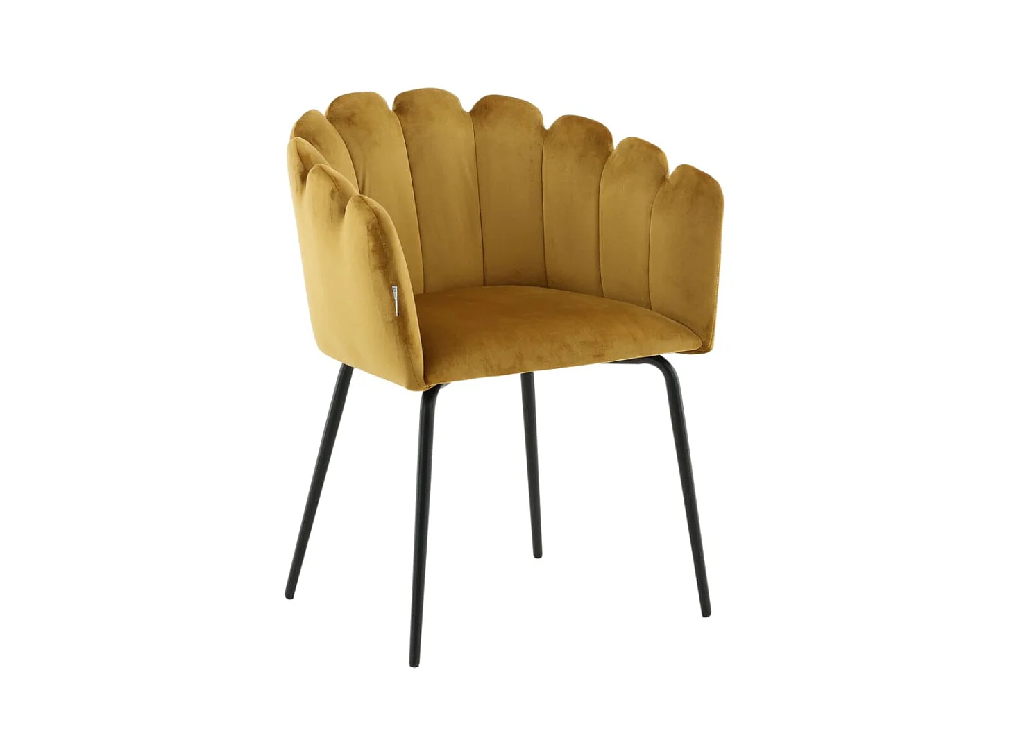 Chaise à dîner Limhamn Velours Noir et jaune