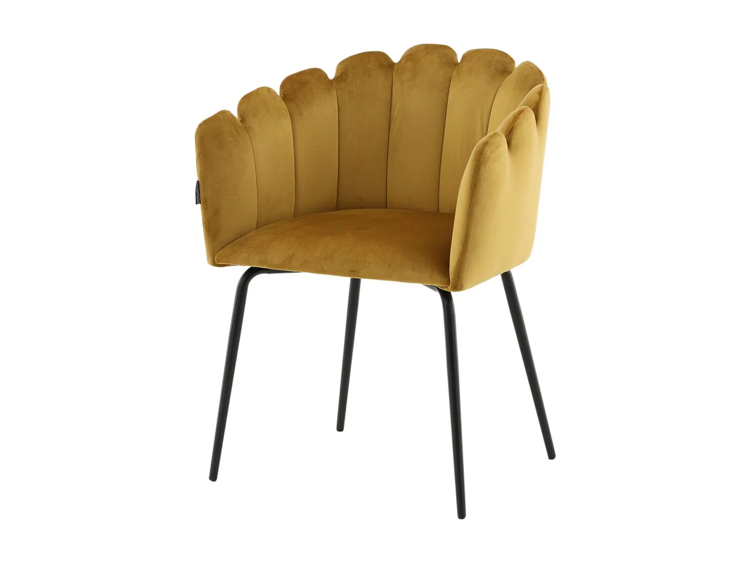 Chaise à dîner Limhamn Velours Noir et jaune