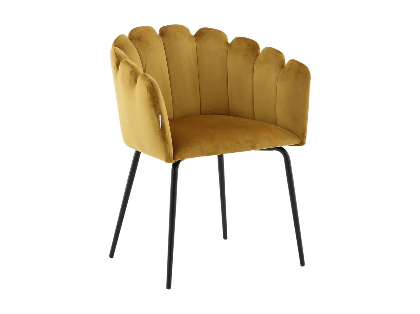 Chaise à dîner Limhamn Velours Noir et jaune