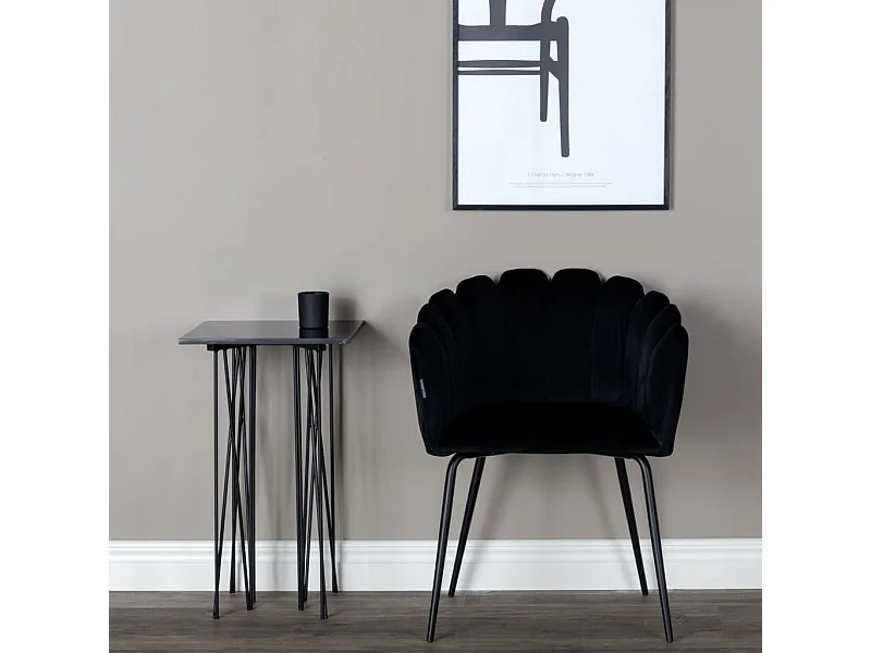 Chaise à dîner Limhamn Velours Noir