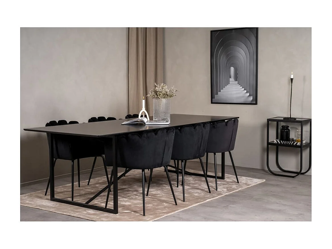 Chaise à dîner Limhamn Velours Noir