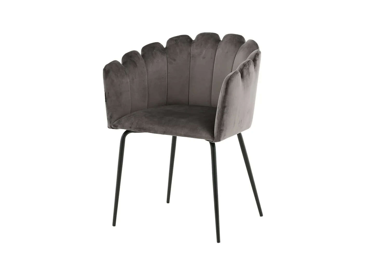 Silla de comedor Limhamn terciopelo negro y gris