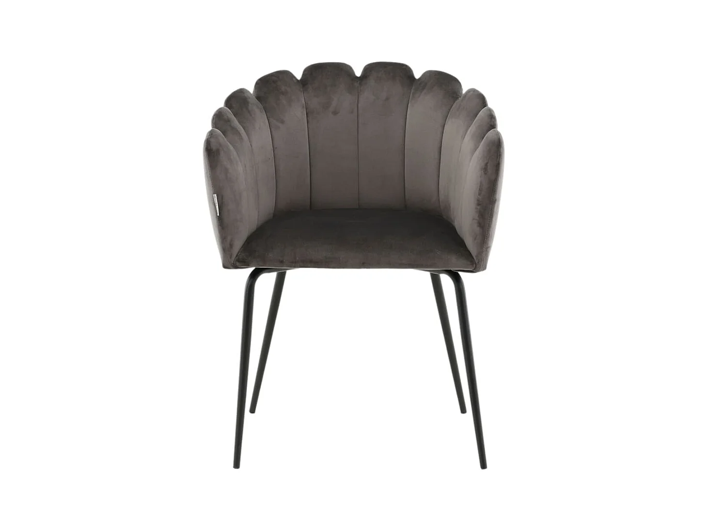 Silla de comedor Limhamn terciopelo negro y gris