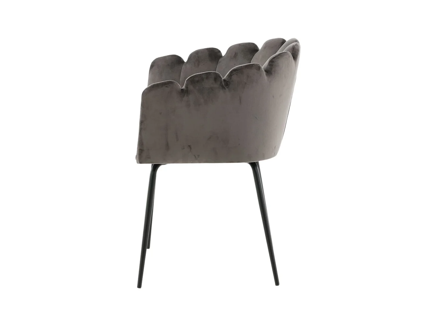 Silla de comedor Limhamn terciopelo negro y gris