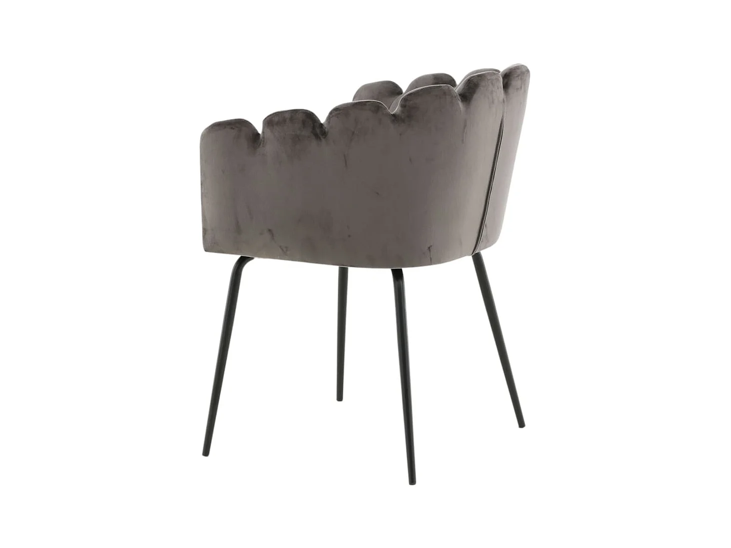 Silla de comedor Limhamn terciopelo negro y gris