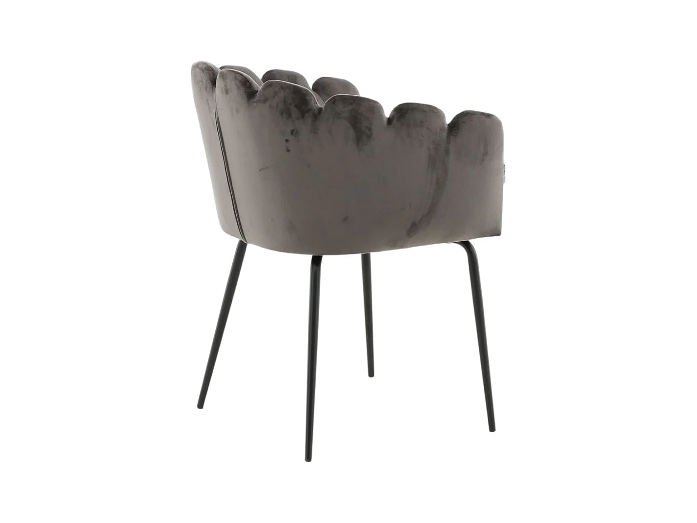 Silla de comedor Limhamn terciopelo negro y gris