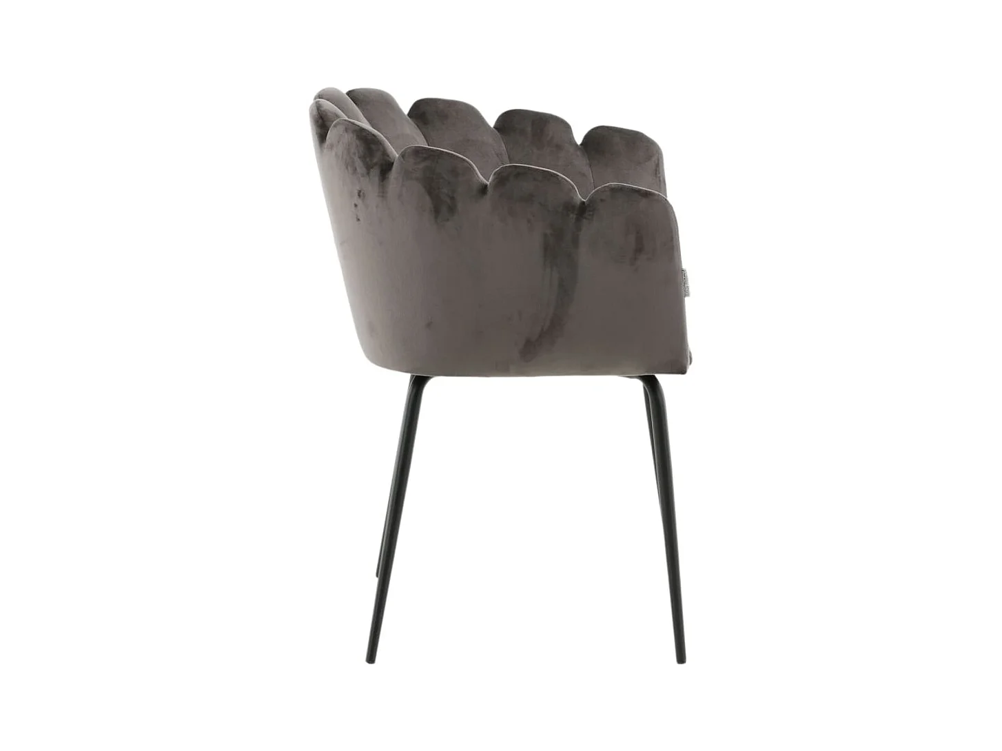 Silla de comedor Limhamn terciopelo negro y gris