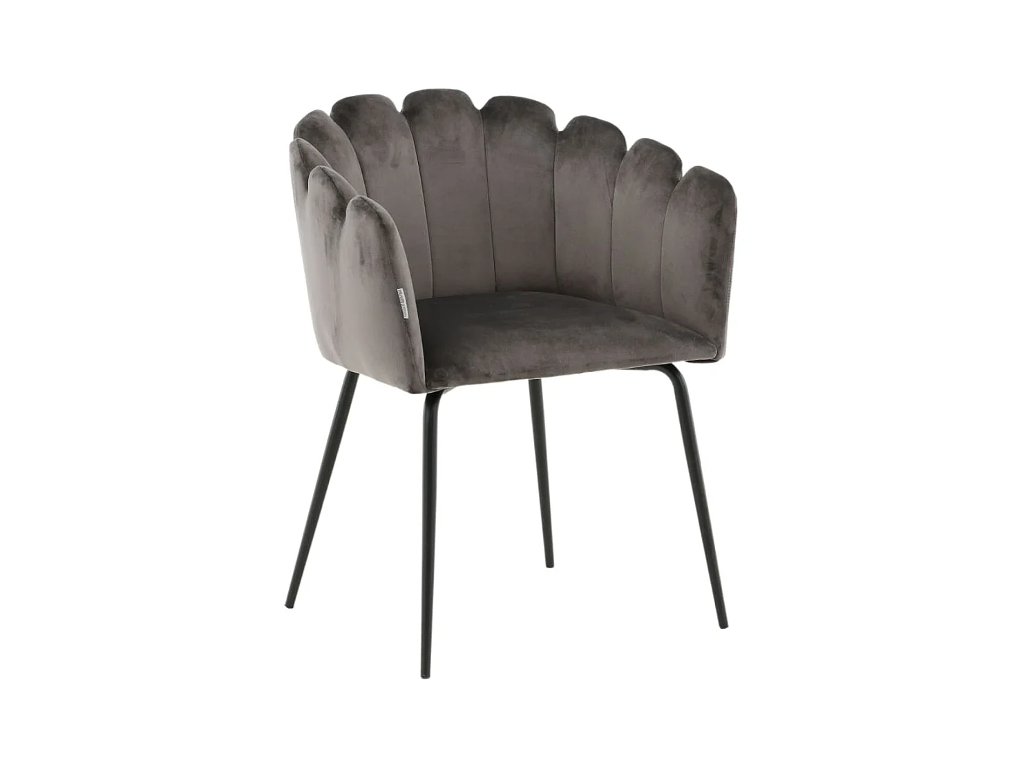 Silla de comedor Limhamn terciopelo negro y gris