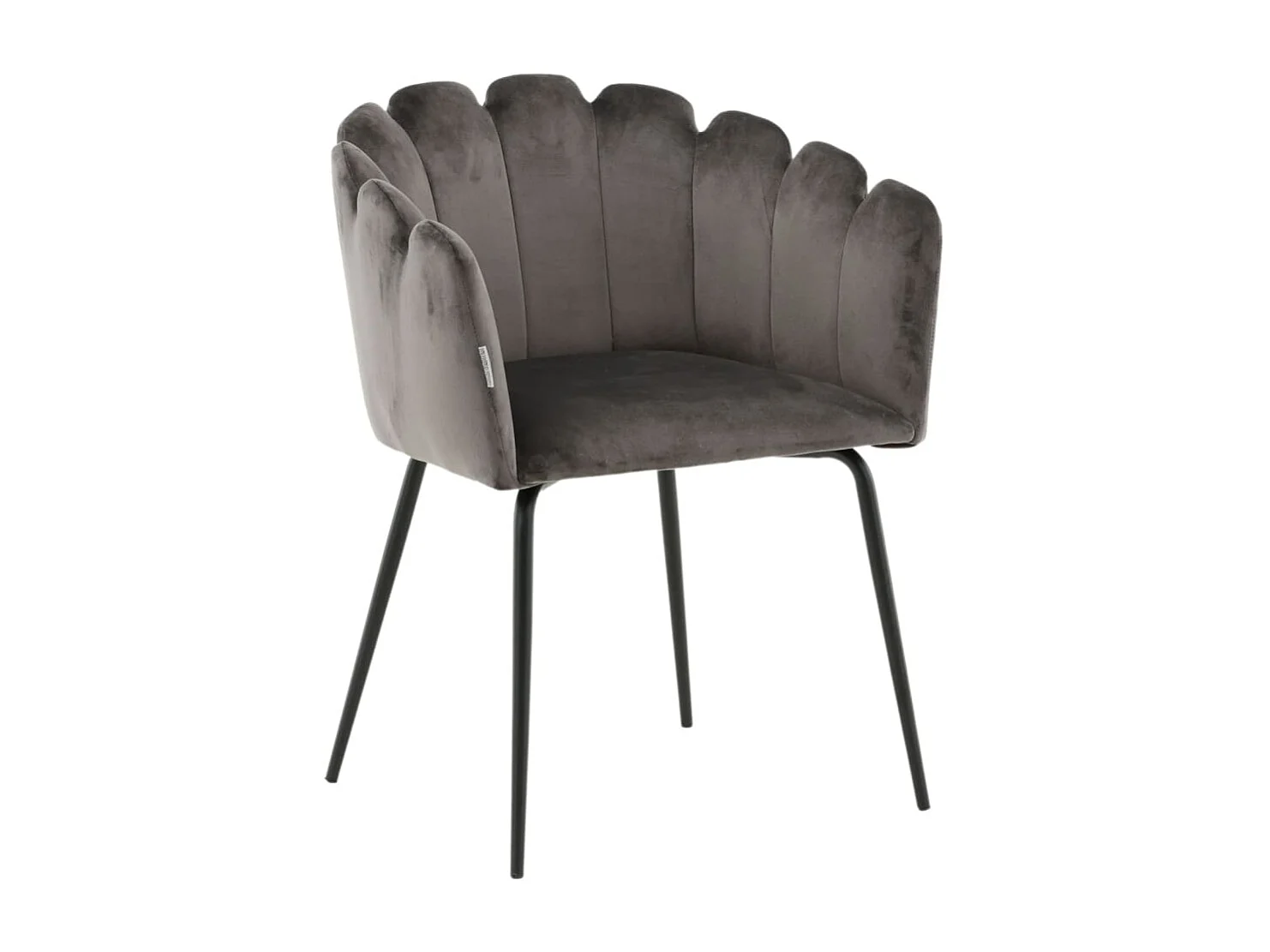 Limhamn eetkamerstoel met armleuningen, velours grijs.