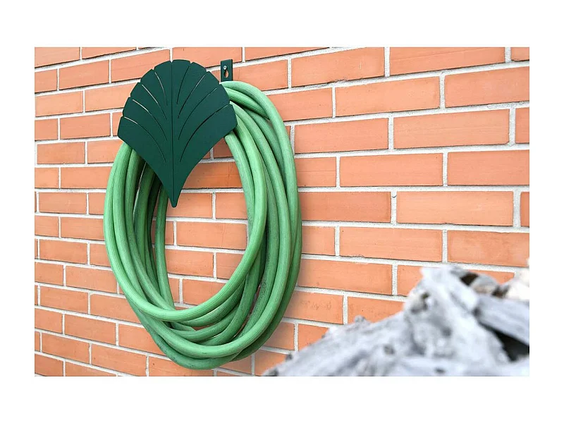 Originale portagomma a parete in acciaio con foglia di Ginko