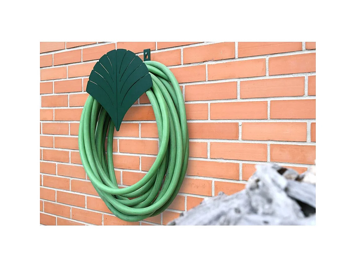Originale portagomma a parete in acciaio con foglia di Ginko