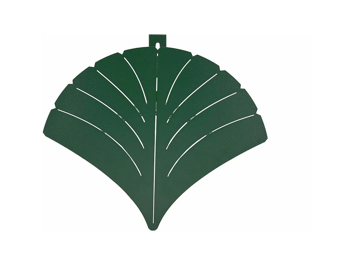 Originale portagomma a parete in acciaio con foglia di Ginko