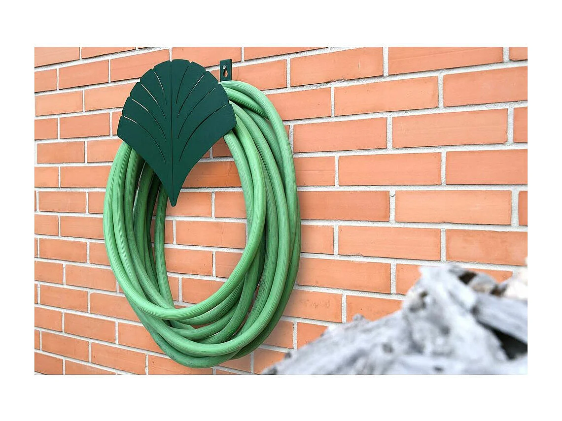 Original portamangueras de pared de hoja de Ginko de acero