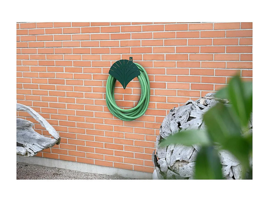 Original portamangueras de pared de hoja de Ginko de acero