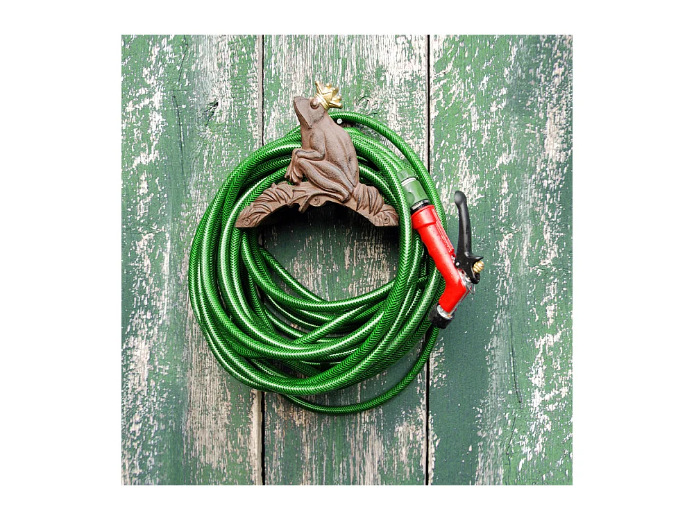 Support tuyau d'arrosage grenouille couronnée