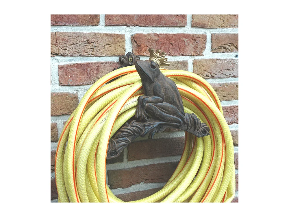 Support tuyau d'arrosage grenouille couronnée