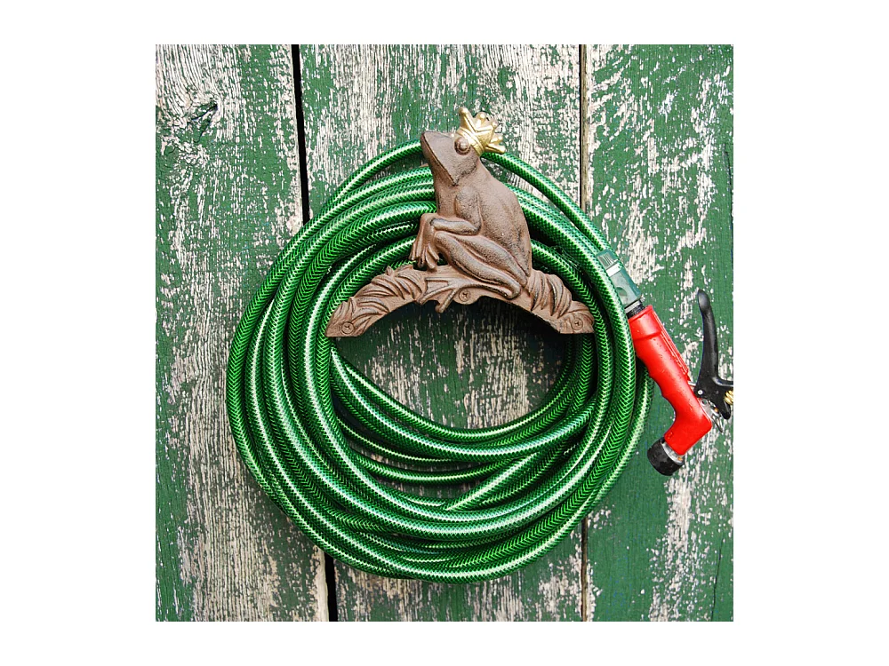 Support tuyau d'arrosage grenouille couronnée