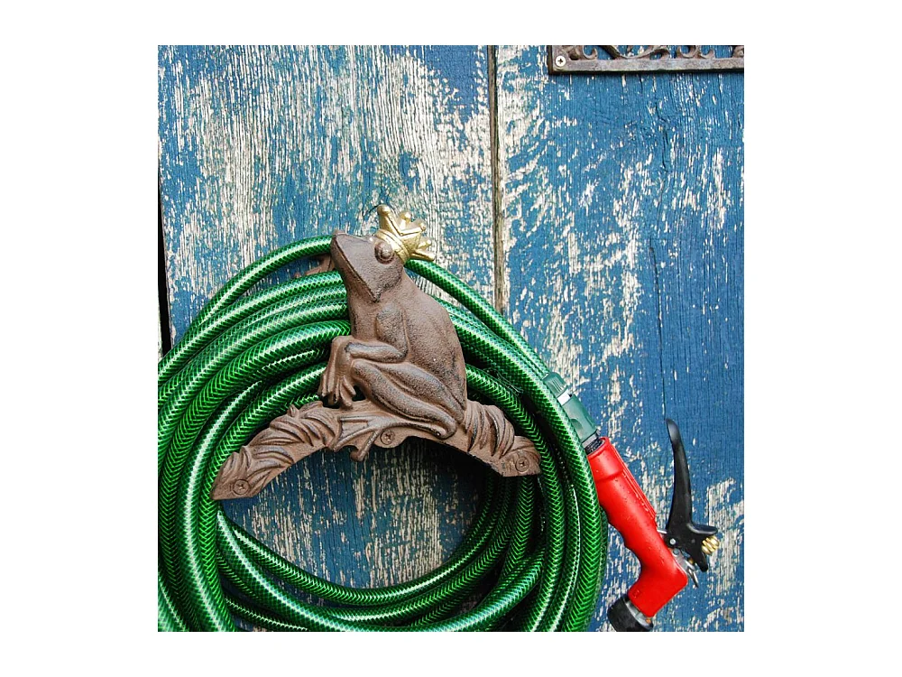 Support tuyau d'arrosage grenouille couronnée