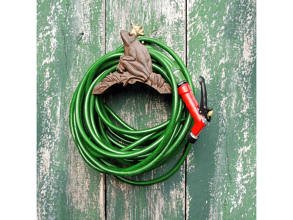 Support tuyau d'arrosage grenouille couronnée