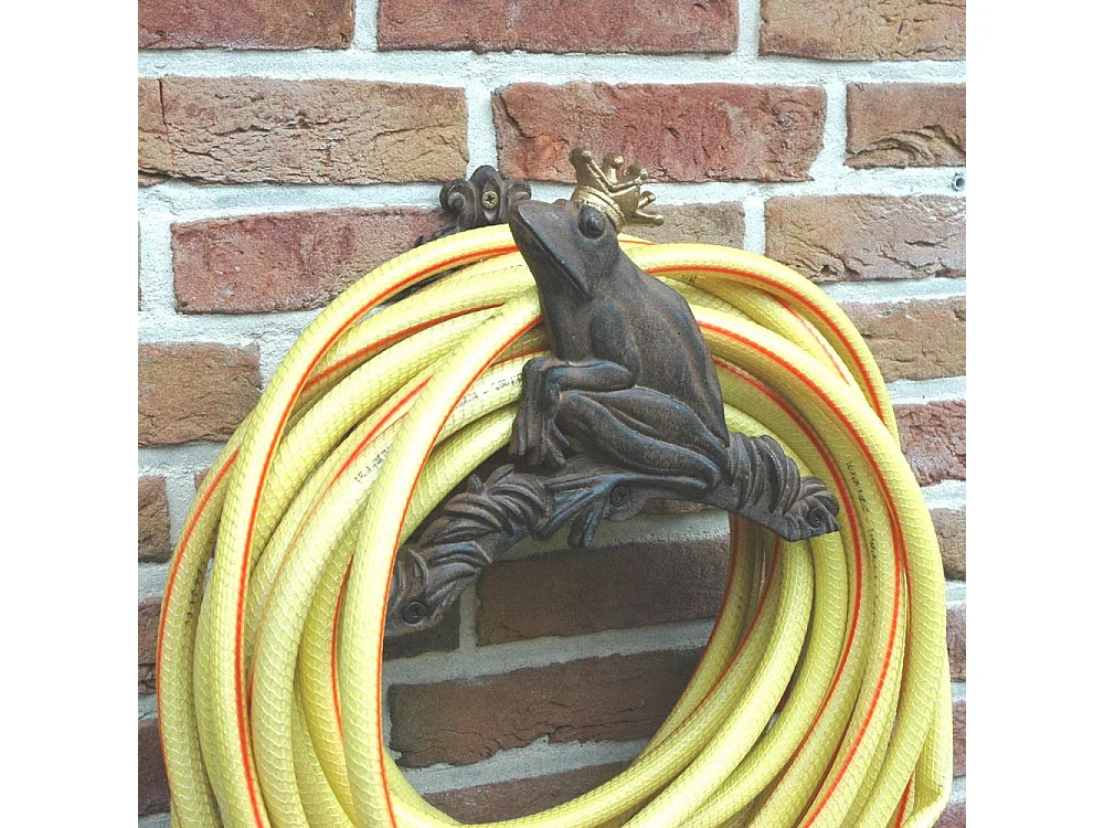 Support tuyau d'arrosage grenouille couronnée