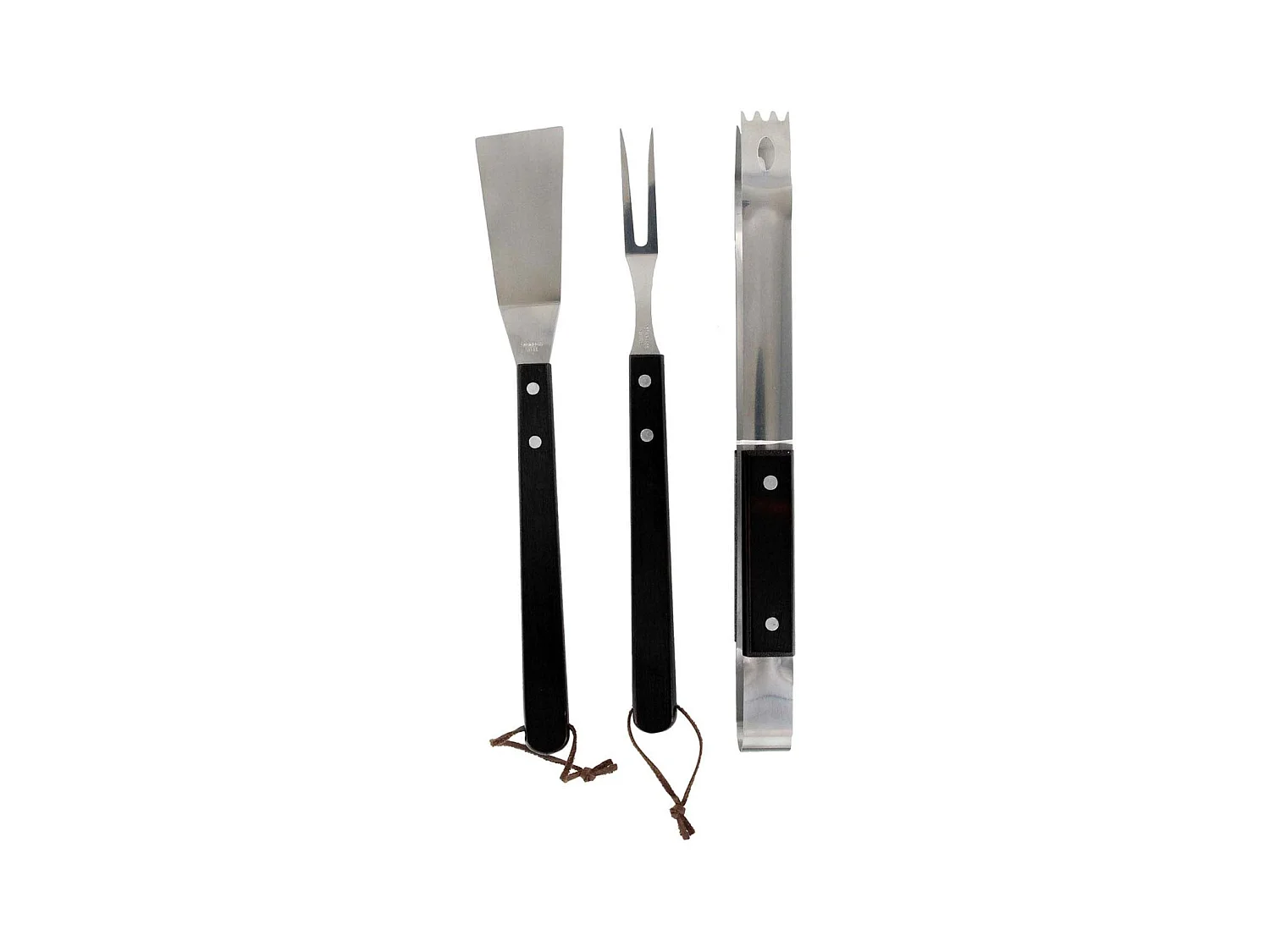 Lot de 3 Ustensiles de Barbecue "Manche" 36cm Noir