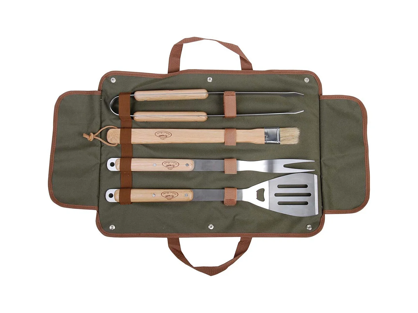 Custodia in tela con utensili da barbecue