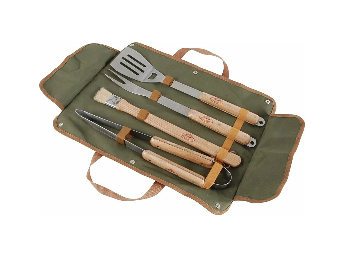 Custodia in tela con utensili da barbecue
