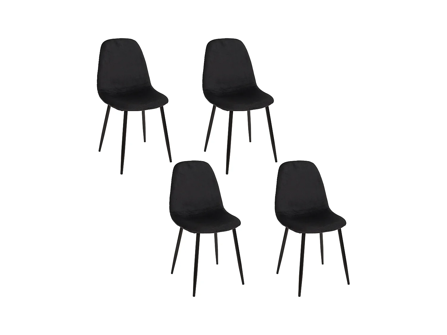 Chaise Pieds Metal Leaf Noir - Lot De 4 Noir