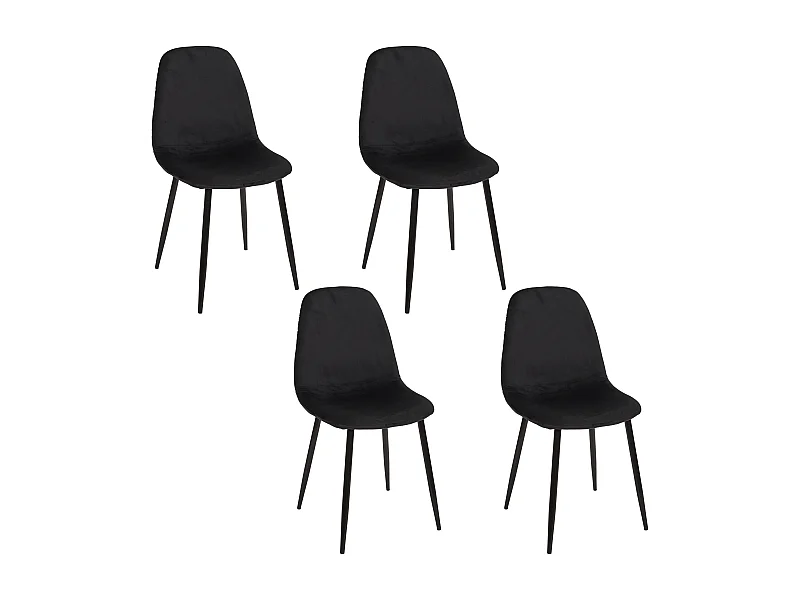 Chaise Pieds Metal Leaf Noir - Lot De 4 Noir