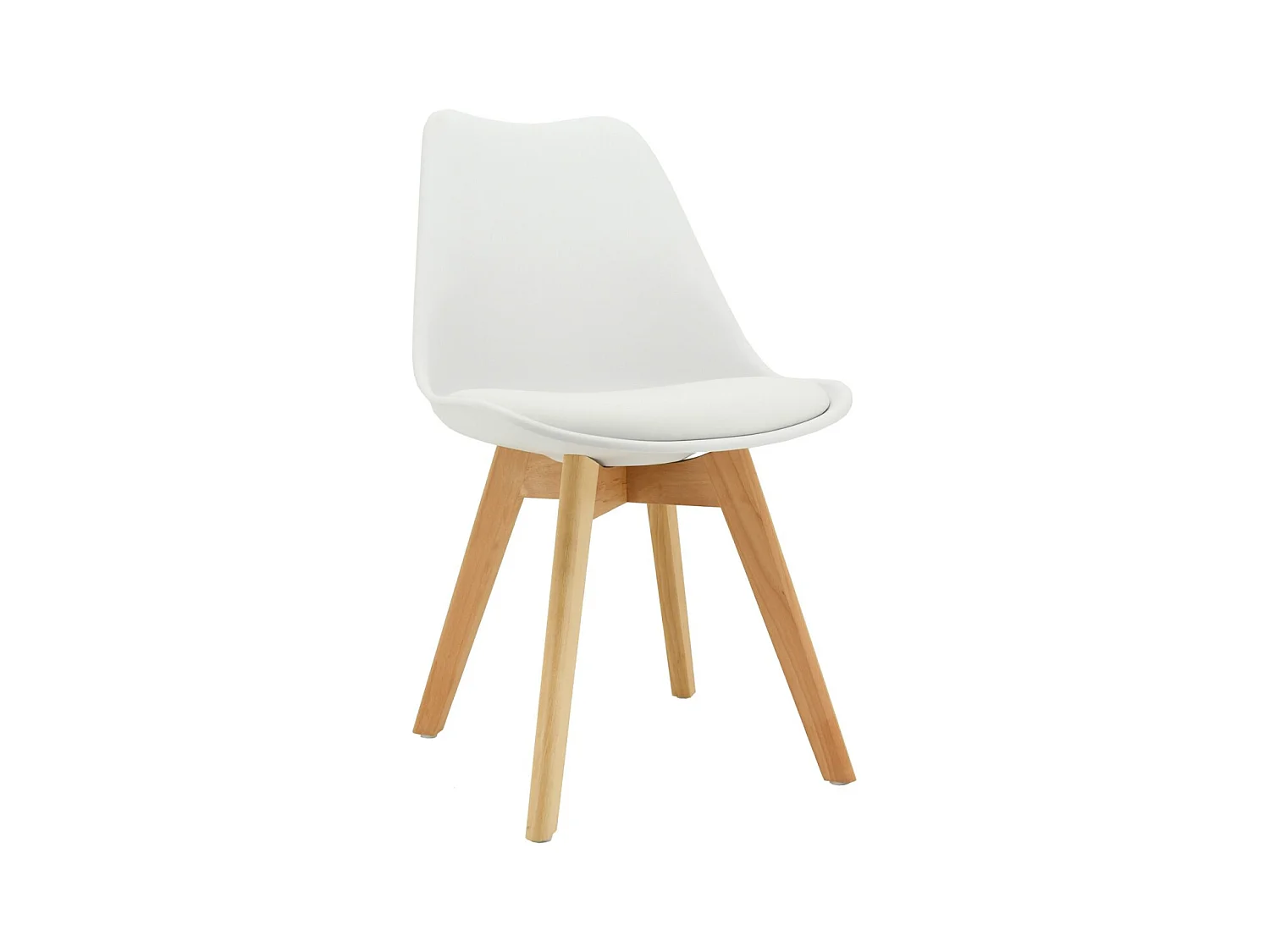 Chaise coussin en polypropylène blanc et hêtre