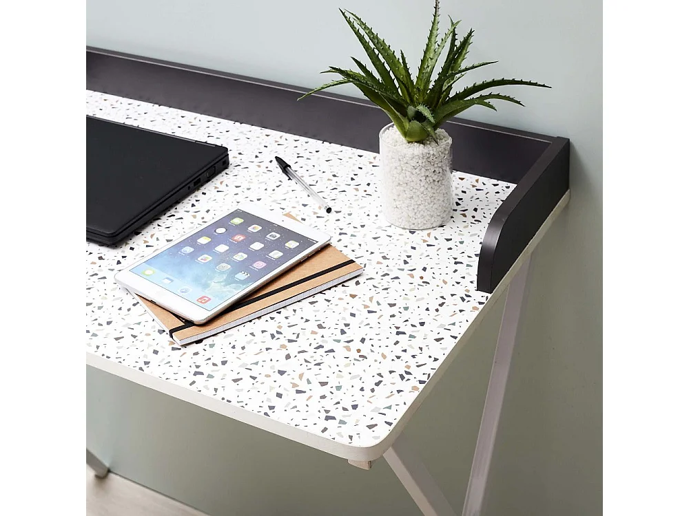 Bureau Terrazzo Bleu Gris, Blanc