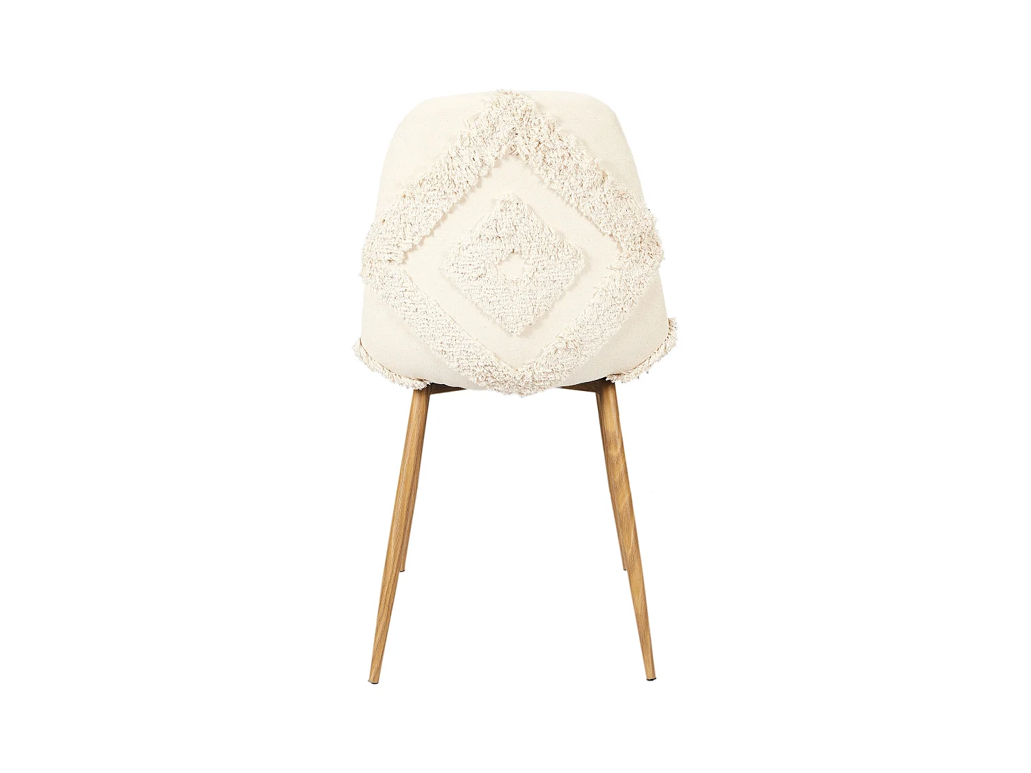 Chaise Faro Pieds Metal Imitation Bois - Lot De 4 Beige