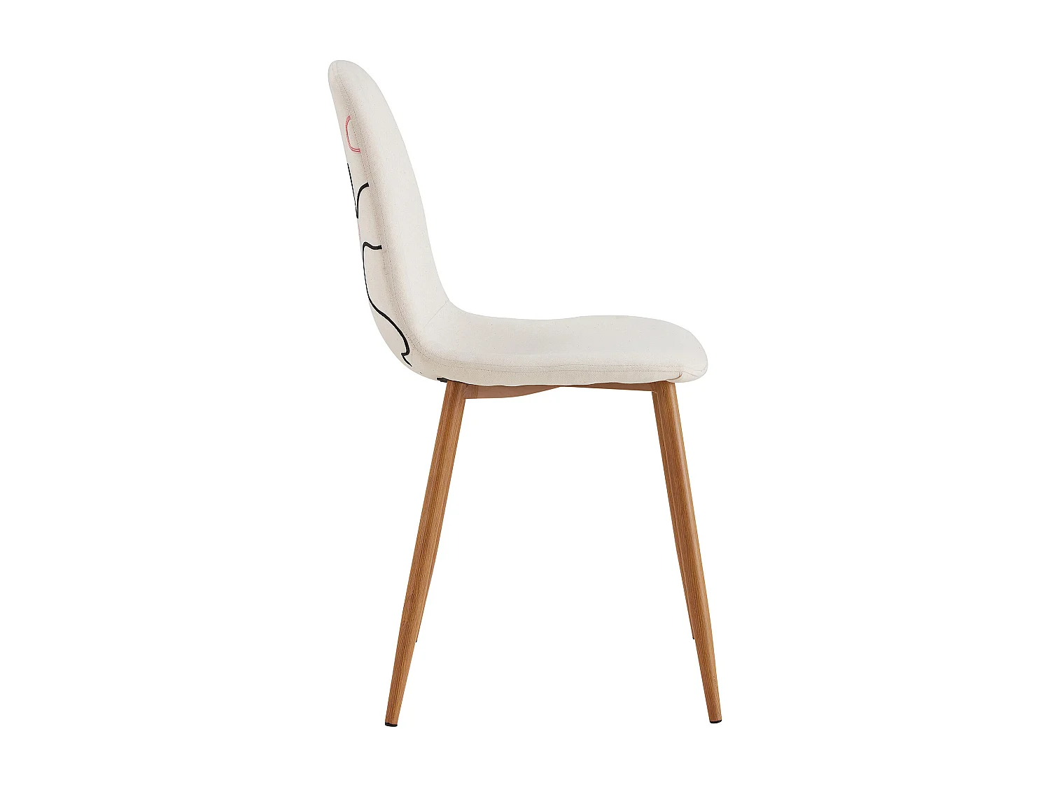 Chaise Poesie Pieds Metal Imitation Bois - Lot De 4 Beige, Marron, Orange, Rose, Noir