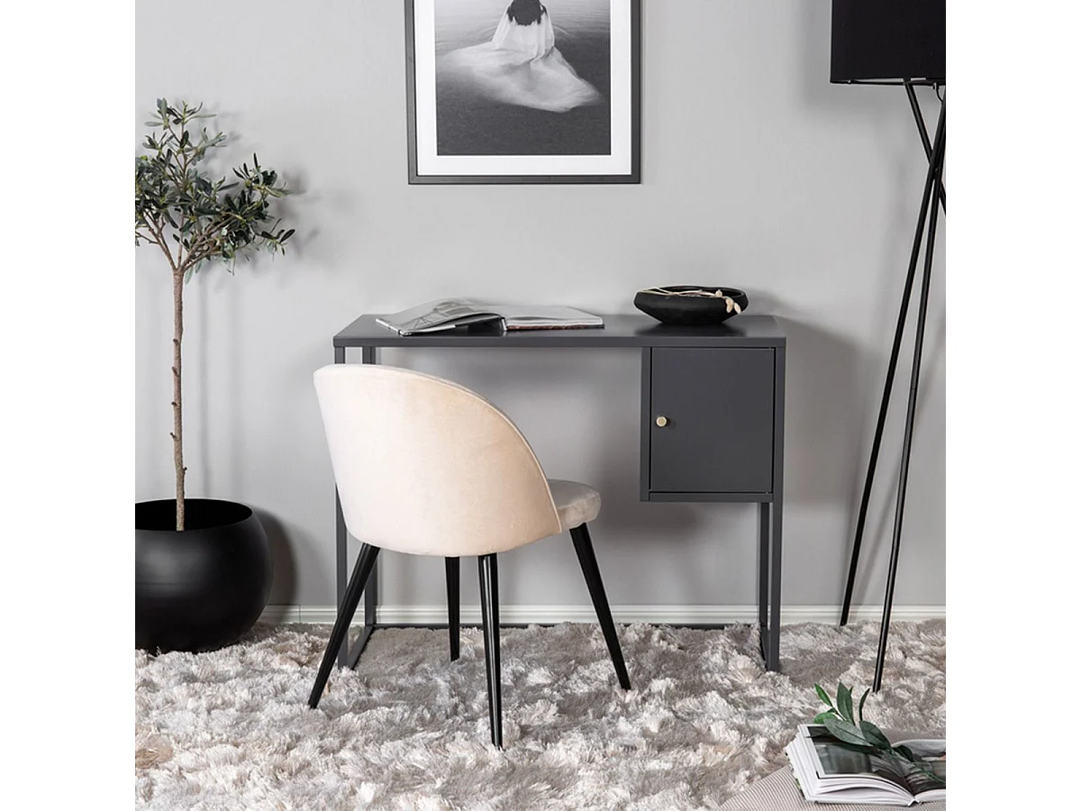 Bureau Design Avec Porte "Bakal" 95cm Gris