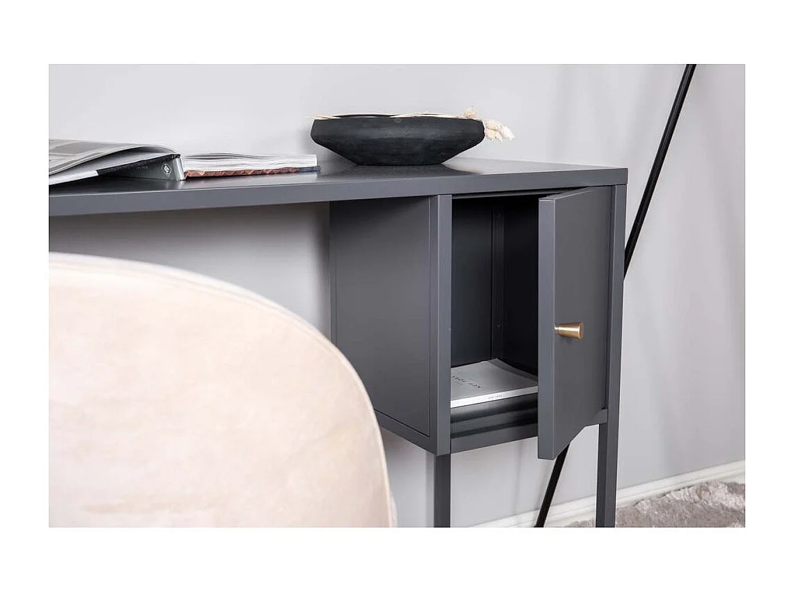 Bureau Design Avec Porte "Bakal" 95cm Gris