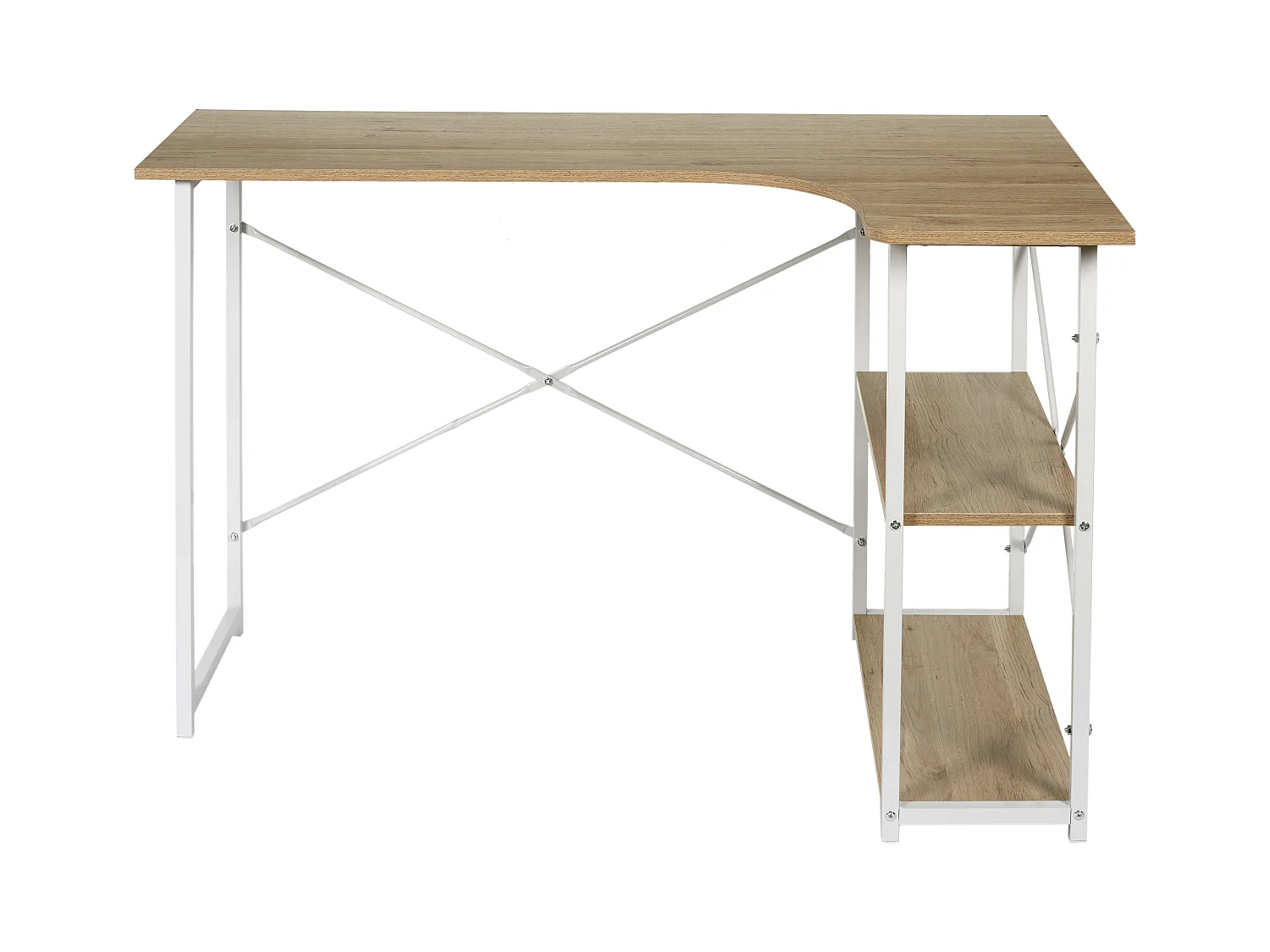 Bureau D Angle Job Blanc Marron, Blanc