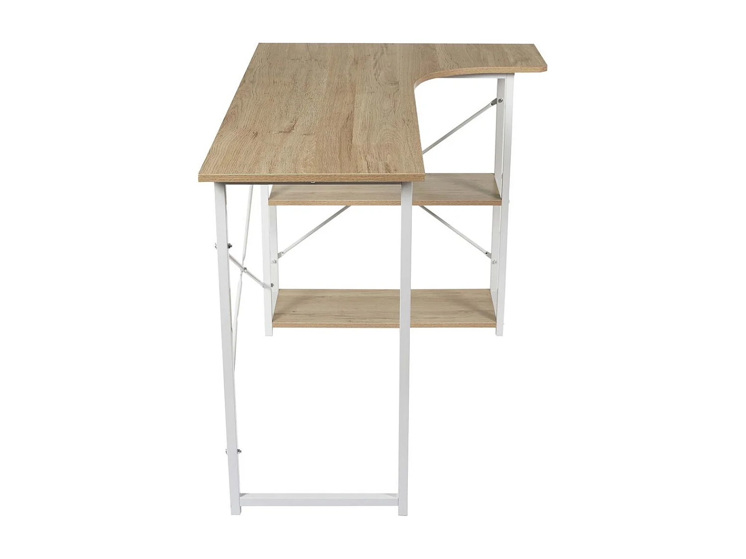 Bureau D Angle Job Blanc Marron, Blanc