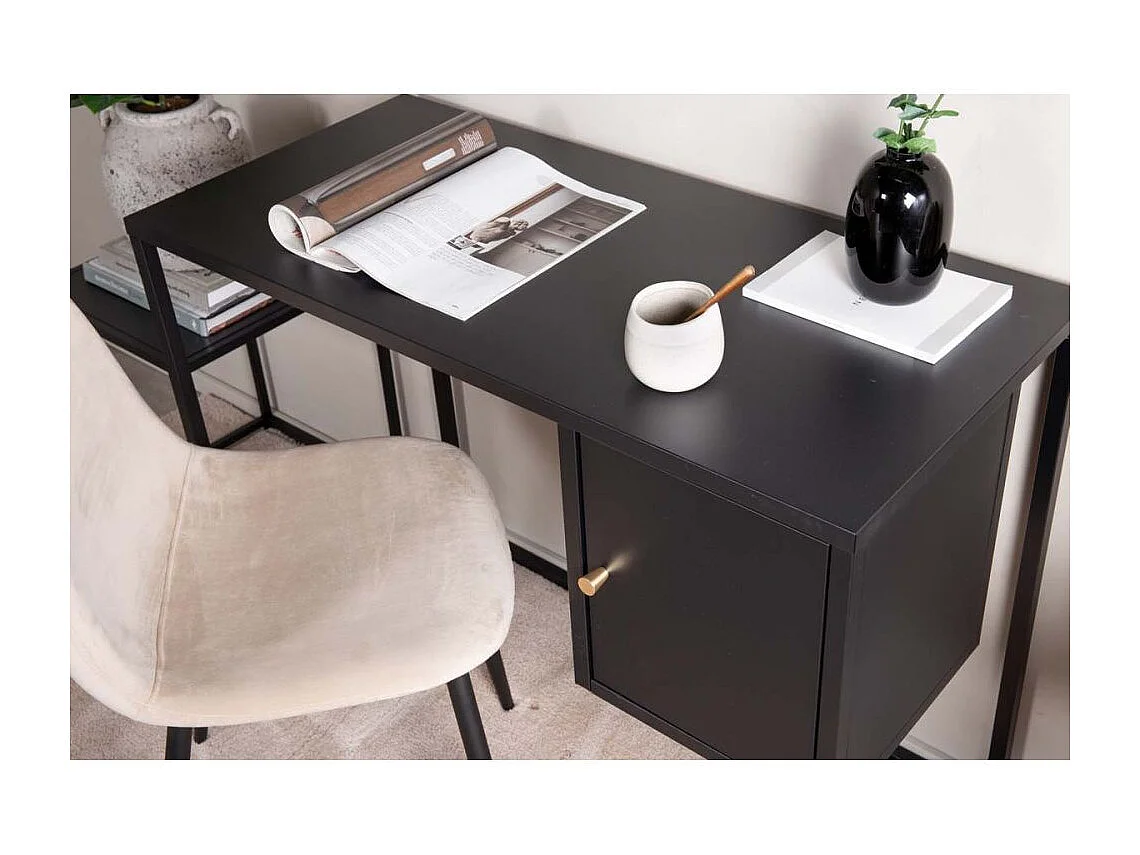 Bureau Design Avec Porte "Bakal" 95cm Noir
