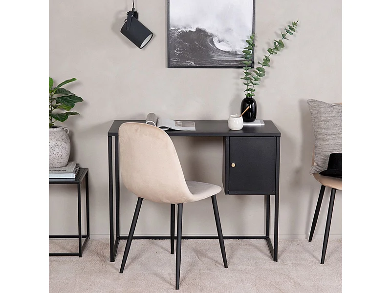 Bureau Design Avec Porte "Bakal" 95cm Noir