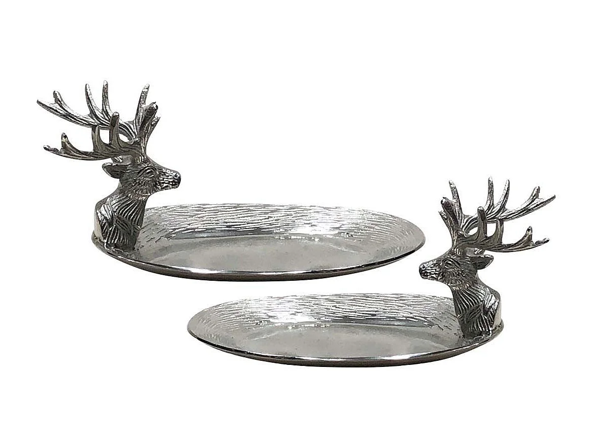 Plateau ovale tête de cerf (Lot de 2)
