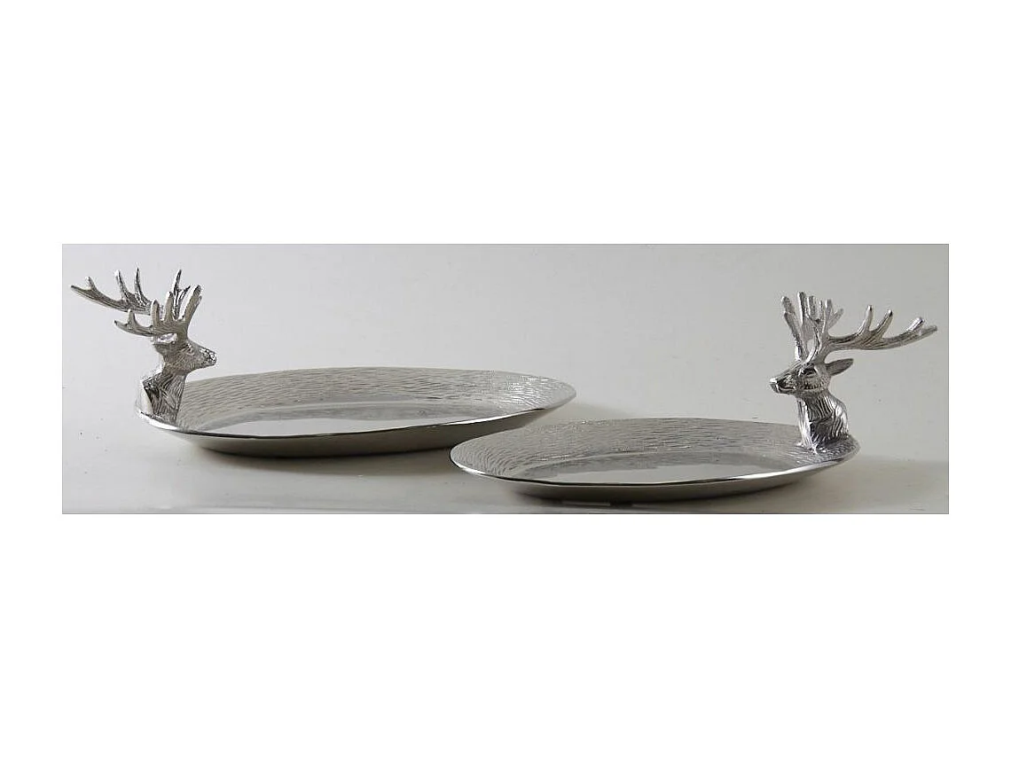 Plateau ovale tête de cerf (Lot de 2)