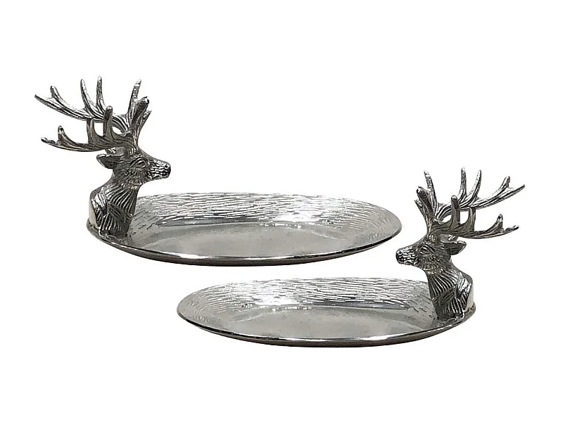 Plateau ovale tête de cerf (Lot de 2)