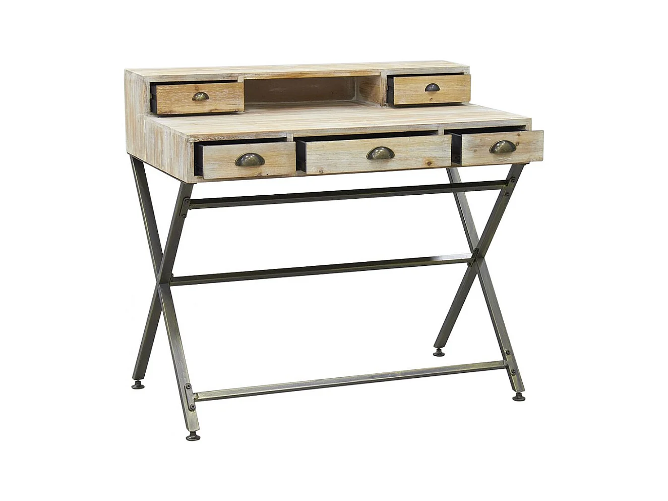 Bureau en bois et métal