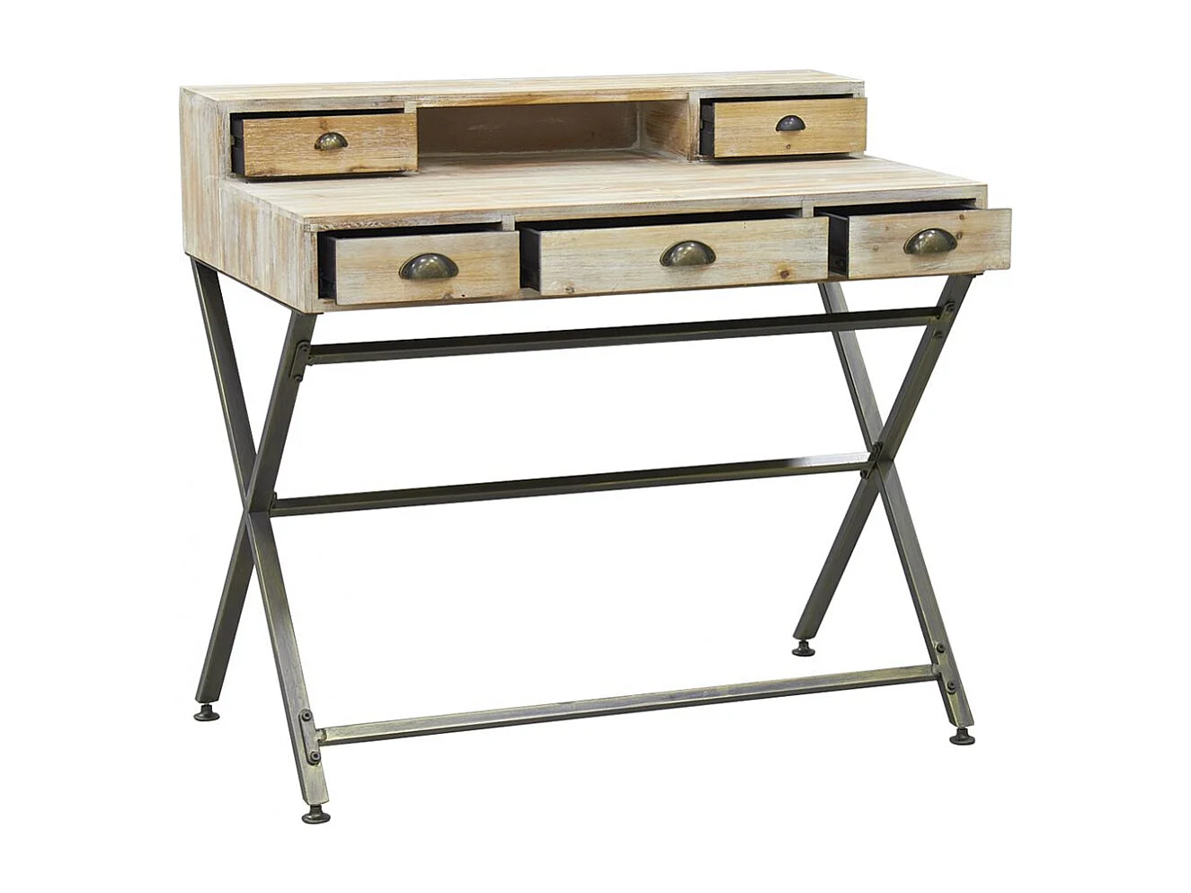 Bureau en bois et métal