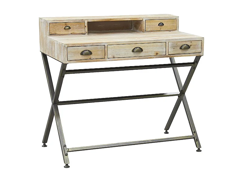 Bureau en bois et métal