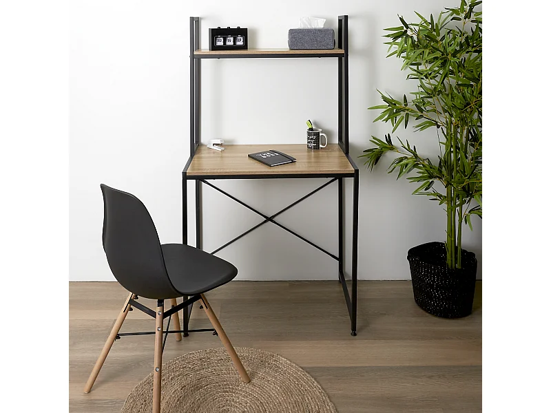Bureau Etagere Stan Marron, Noir