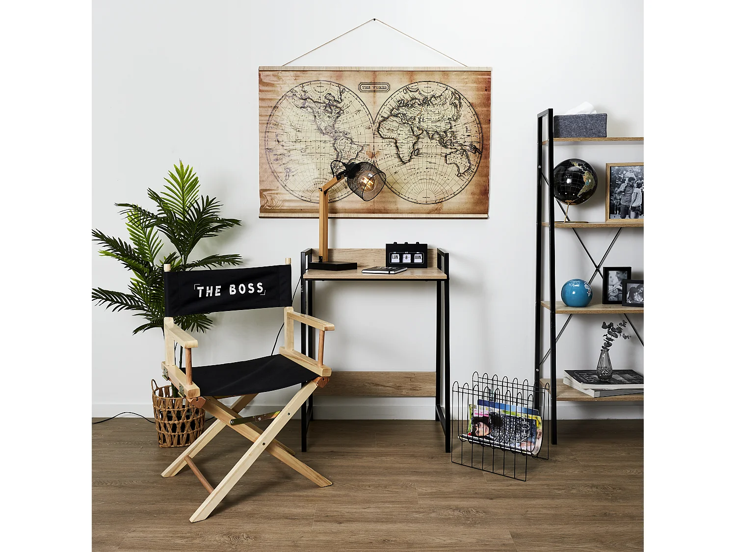 Bureau Gemini Noir Marron, Noir