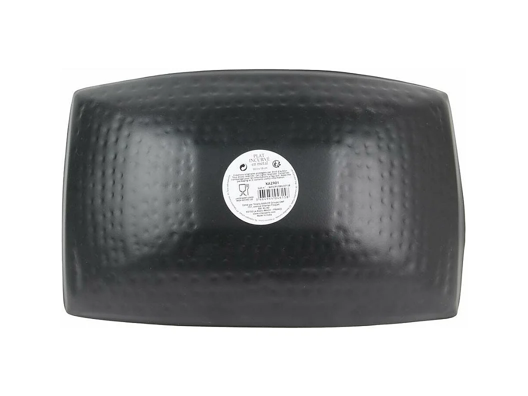 Vassoio curvo nero e oro 31 x 19,5 cm