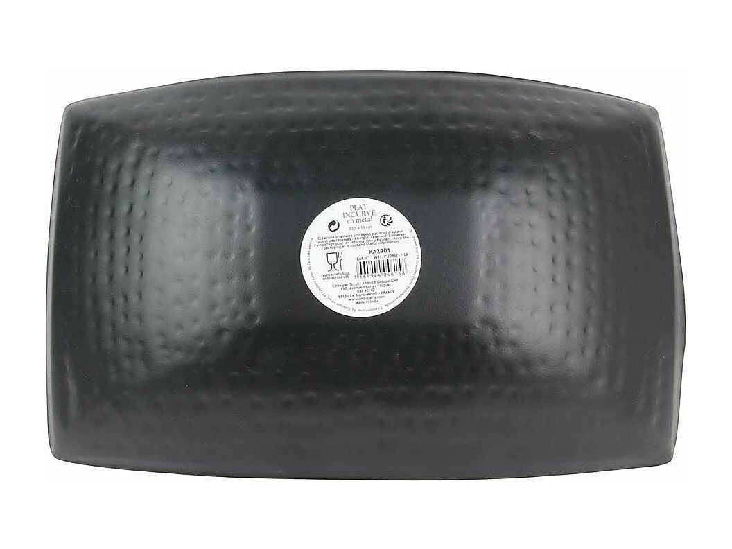 Plateau incurvé noir mat et doré Petit modèle