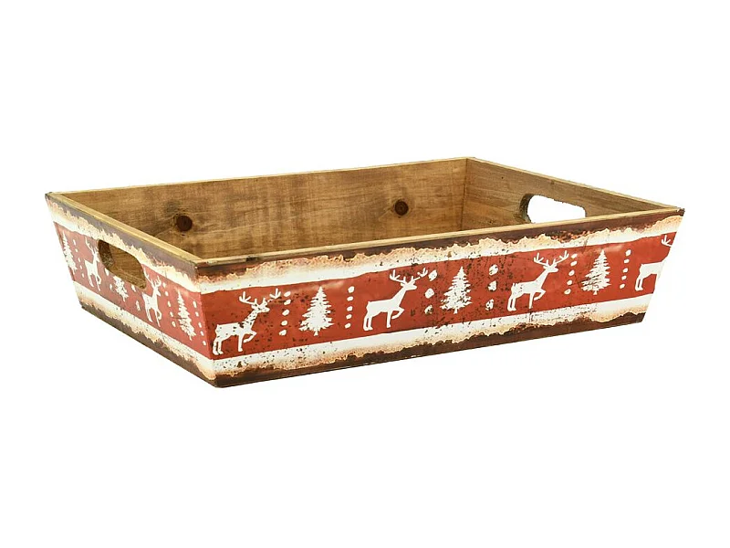 Plateau en bois et papier verni Noël